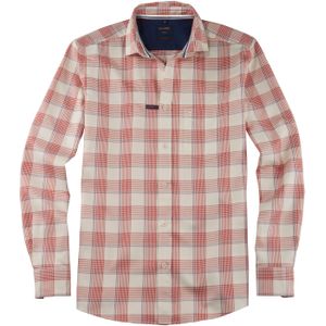OLYMP Casual regular fit overhemd, flanel, rood geruit 43/44