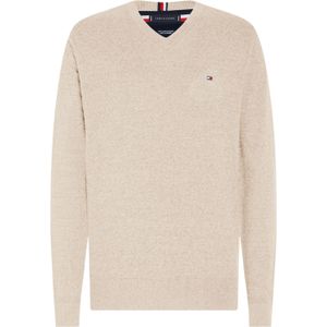 Tommy Hilfiger heren pullover katoen, Pima Org Ctn Cashmere V Neck, beige