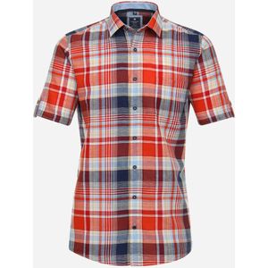 3 voor 99 | Redmond comfort fit overhemd, korte mouw, popeline, rood geruit 41/42