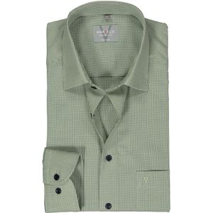 MARVELIS comfort fit overhemd, popeline, groen heel fijn geruit