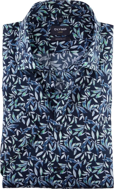 OLYMP - Luxor - Overhemd - Lichtgroen - Korte Mouw - Popeline