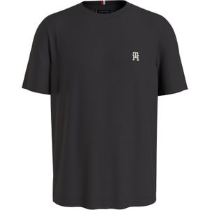 Tommy Hilfiger Monogram Tee, heren T-shirt korte mouw O-hals, zwart -  Maat: XL