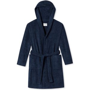 SCHIESSER Essentials badjas, heren badjas badstof 100 cm donkerblauw -  Maat: S