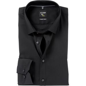 OLYMP No. Six super slim fit overhemd, zwart (met extra tailleringsnaden) 42