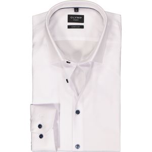 OLYMP No. 6 Six super slim fit overhemd, twill, wit 40