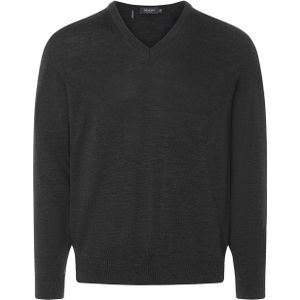 MAERZ Classic Fit heren trui met V-hals wol, antraciet grijs