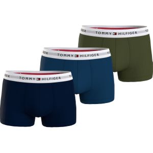 Tommy Hilfiger heren boxers normale lengte (3-pack), trunk, blauw en groen -  Maat: M
