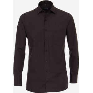 CASA MODA comfort fit overhemd, popeline, zwart dessin 54
