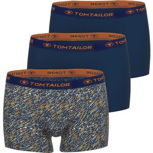 TOM TAILOR heren boxer kort (3-pack), donkerblauw dessin -  Maat: L