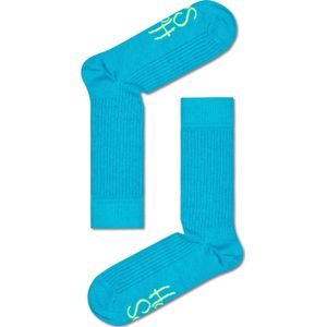 Happy Socks Solid Logo Rib Crew Sock, unisex sokken - Unisex - Maat: 41-46
