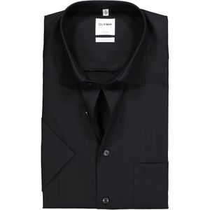 OLYMP Luxor comfort fit overhemd, korte mouwen, zwart 49