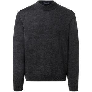 MAERZ Classic Fit heren trui met turtleneck wol, antraciet grijs