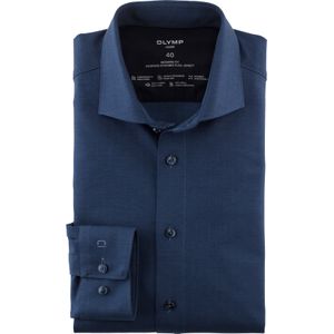 OLYMP Luxor 24/7 modern fit overhemd, tricot, rookblauw dessin