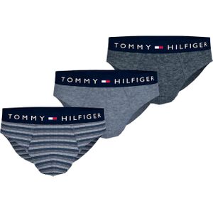 Tommy Hilfiger hipster brief (3-pack), heren slips, gestreept en blauw - Maat: M