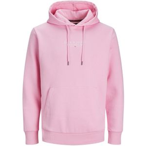 JACK & JONES Arie sweat hood slim fit, heren hoodie katoenmengsel met capuchon, roze