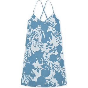 SCHIESSER Modern Nightwear nachthemd, dames slaapshirt spaghettibandjes bloemenprint bluebird