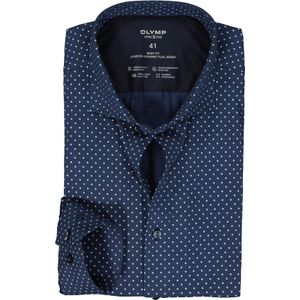 OLYMP - Overhemd - Donker met Lichtblauw - Jersey - Body Fit