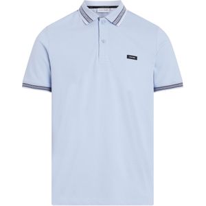 Calvin Klein Stretch Pique Multi Tipping Slim Polo, heren poloshirt, lichtblauw - Maat: S