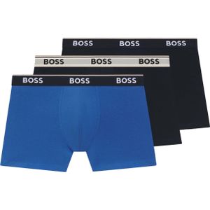 HUGO BOSS Power boxer briefs (3-pack), heren boxers normale lengte, midden en donkerblauw