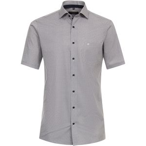 CASA MODA modern fit overhemd, korte mouw, popeline, bruin dessin