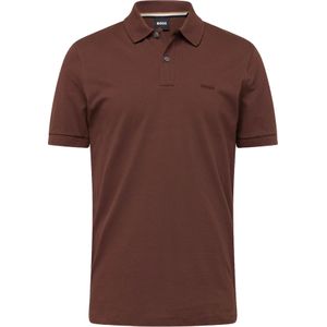 BOSS Pallas regular fit polo, pique, donkerbruin