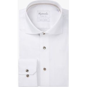 Michaelis slim fit heren overhemd, twill, wit