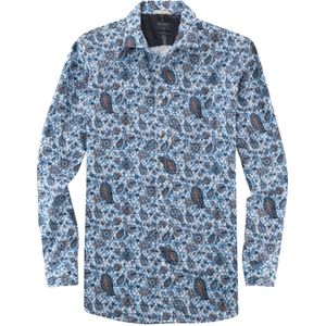 OLYMP Casual modern fit overhemd, popeline, bleu dessin 37/38