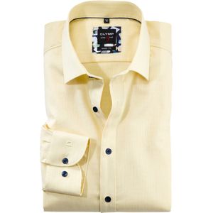 OLYMP Level 5 body fit overhemd, Oxford, geel