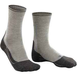FALKE TK2 Explore Wool Silk heren trekking sokken, grijs (light grey) -  Maat: 42-43