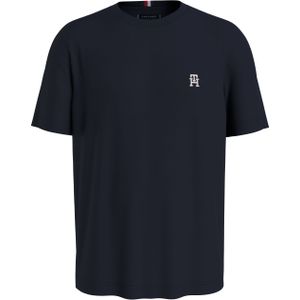 Tommy Hilfiger Monogram Tee, heren T-shirt korte mouw O-hals, donkerblauw -  Maat: M