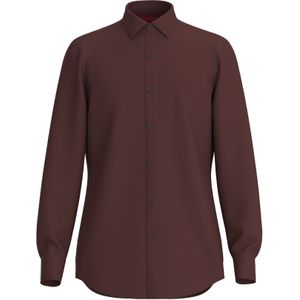 HUGO Kenno slim fit overhemd, popeline, bruin