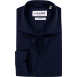Ledub modern fit overhemd, jersey, donkerblauw
