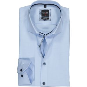 OLYMP Level 5 body fit overhemd, mouwlengte 7, lichtblauw twill (contrast) 42