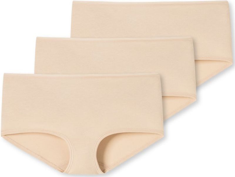 SCHIESSER 95/5 boxer (3-pack), dames short biologisch katoen zand