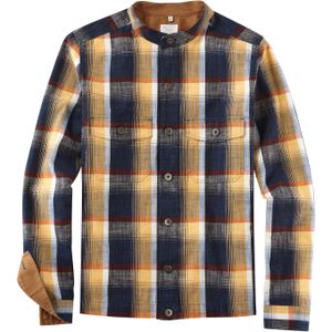 OLYMP Smart Casual Level 5 body fit overhemd, twill, marineblauw geruit