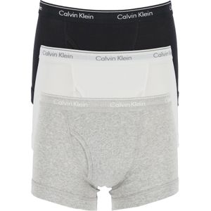 Calvin Klein trunks (3-pack), heren boxer normale lengte met gulp, zwart, wit, grijs -  Maat: XL