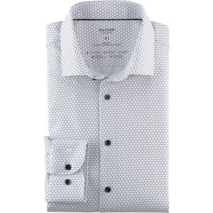 OLYMP 24/7 Level 5 body fit overhemd, popeline, wit dessin