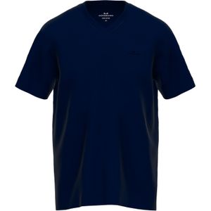 Götzburg - Heren Pyjamashirt - Donker Blauw - Katoen - Korte Mouwen - V-hals