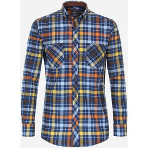 3 voor 99 | Redmond comfort fit overhemd, popeline, oranje geruit 47/48