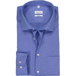 Seidensticker regular fit overhemd, blauw fil a fil 50