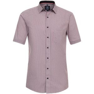 3 voor 99 | Redmond comfort fit overhemd, korte mouw, popeline, blauw dessin