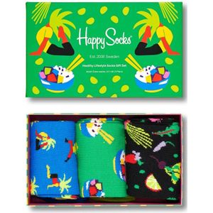 Happy Socks Healthy Lifestyle Socks Gift Set (3-pack), unisex sokken in cadeauverpakking - Unisex - Maat: 36-40