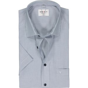 MARVELIS modern fit overhemd, korte mouw, popeline, donkerblauw gestreept 43