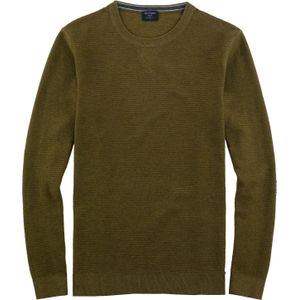 OLYMP Casual modern fit pullover katoen, kaki -  Maat: 3XL