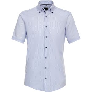 VENTI modern fit overhemd, korte mouw, popeline, blauw dessin