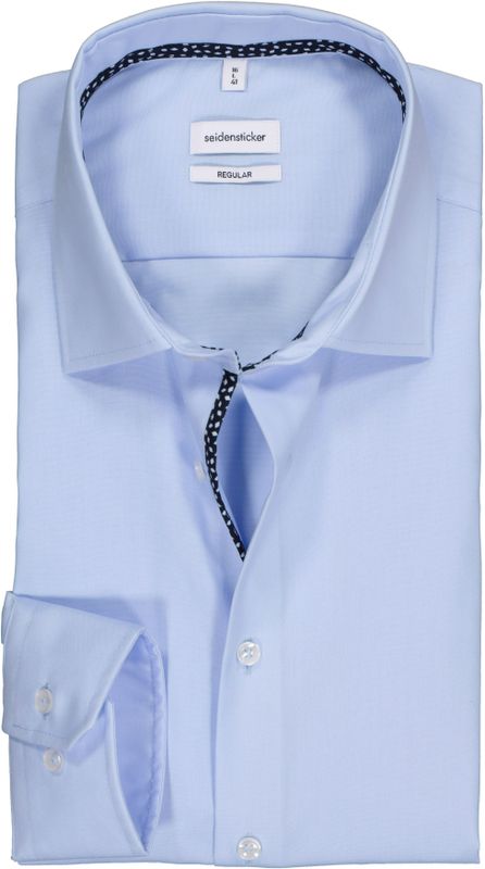 Seidensticker - Regular Fit - Overhemd - Lichtblauw - 100% Katoen