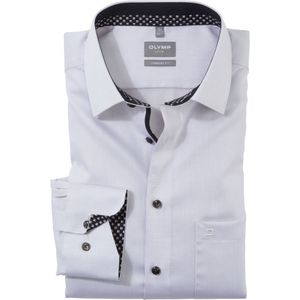 OLYMP Luxor comfort fit overhemd, satijnbinding, taupe