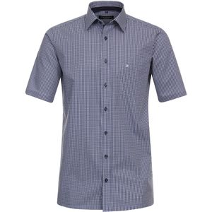 CASA MODA comfort fit overhemd, korte mouw, popeline, blauw, wit dessin