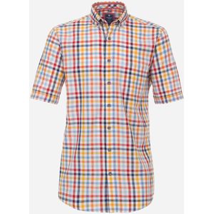 3 voor 99 | Redmond modern fit overhemd, korte mouw, popeline, rood geruit 45/46