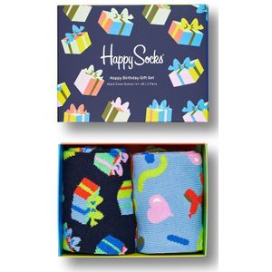 Happy Socks Happy Birthday Socks Gift Set (2-pack), unisex sokken in cadeauverpakking - Unisex - Maat: 36-40